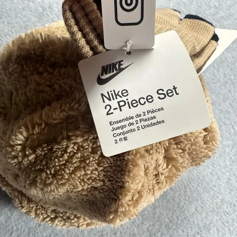 Nike Cozy Peak Sherpa Beanie Gloves Set Youth NWT